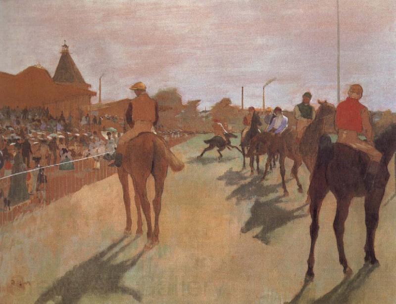 Edgar Degas Race Horses in Front of the Stand Spain oil painting art